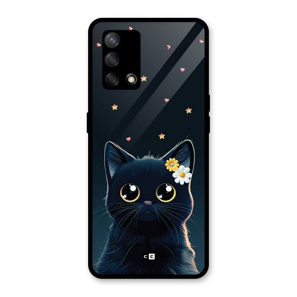 Cat With Flowers Glass Back Case for Oppo F19