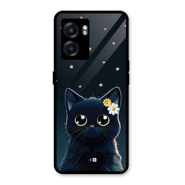 Cat With Flowers Glass Back Case for Oppo K10 (5G)