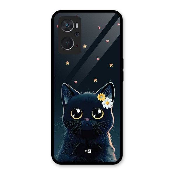 Cat With Flowers Glass Back Case for Oppo K10 4G