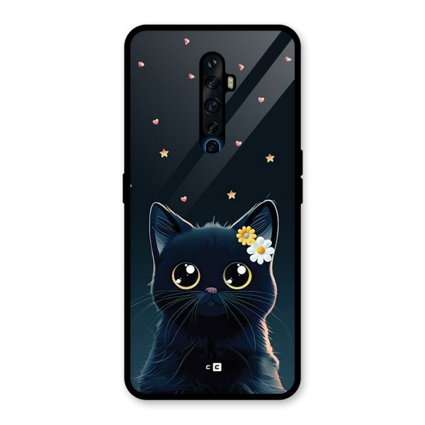 Cat With Flowers Glass Back Case for Oppo Reno2 F