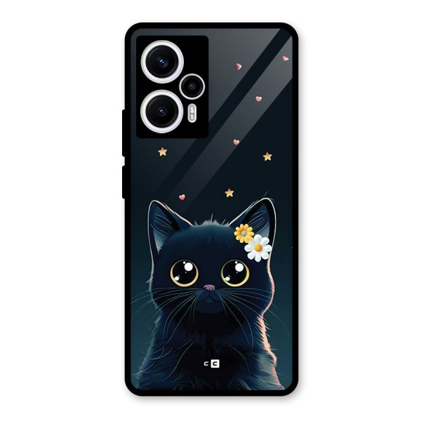 Cat With Flowers Glass Back Case for Poco F5