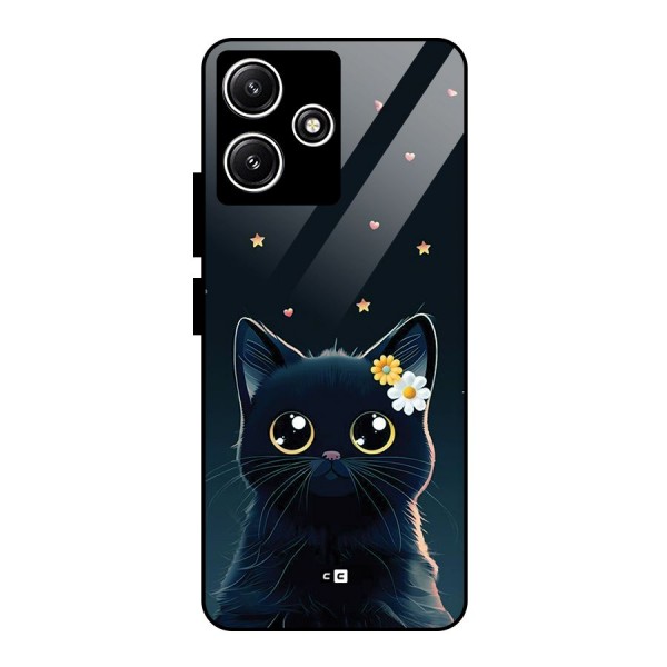 Cat With Flowers Glass Back Case for Poco M6 Pro