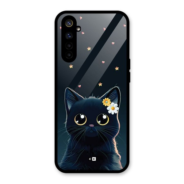 Cat With Flowers Glass Back Case for Realme 6