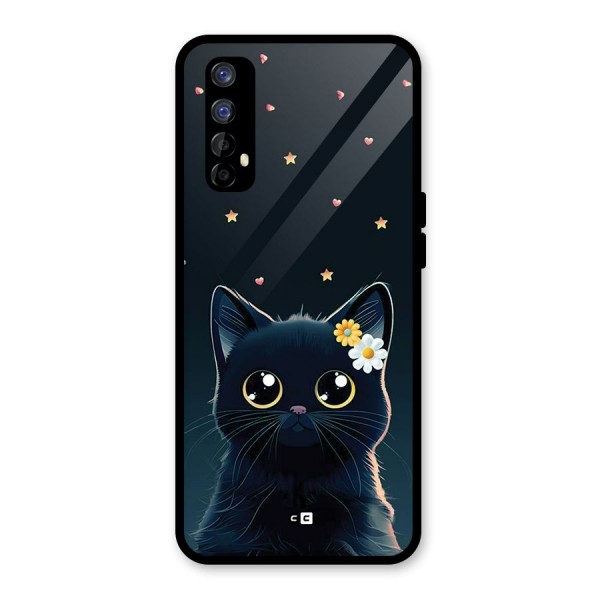 Cat With Flowers Glass Back Case for Realme 7