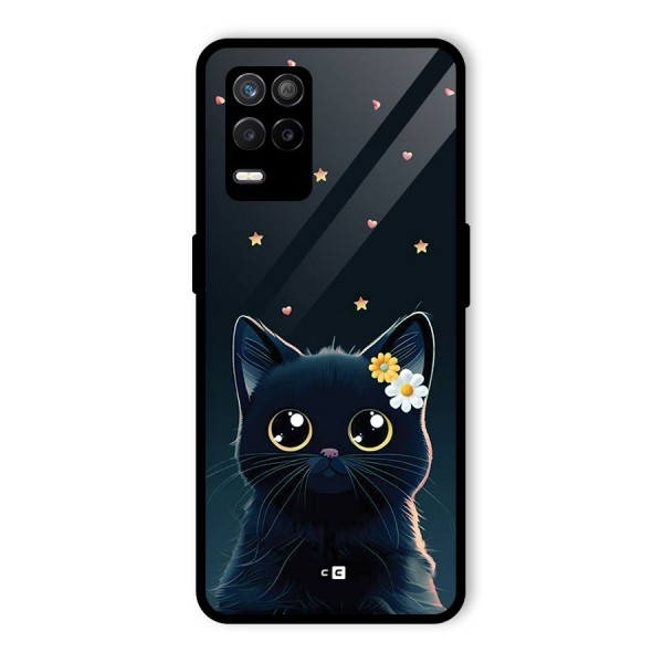 Cat With Flowers Glass Back Case for Realme 9 5G