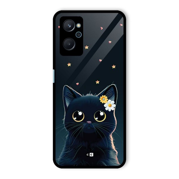 Cat With Flowers Glass Back Case for Realme 9i