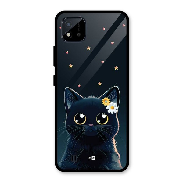 Cat With Flowers Glass Back Case for Realme C11 2021