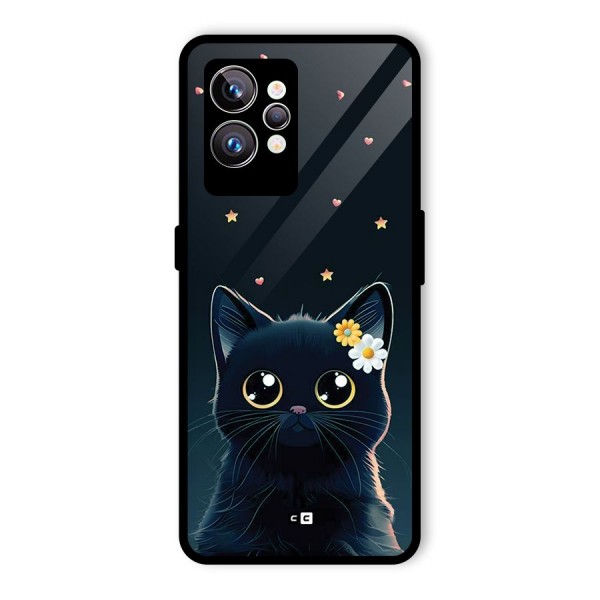 Cat With Flowers Glass Back Case for Realme GT2 Pro