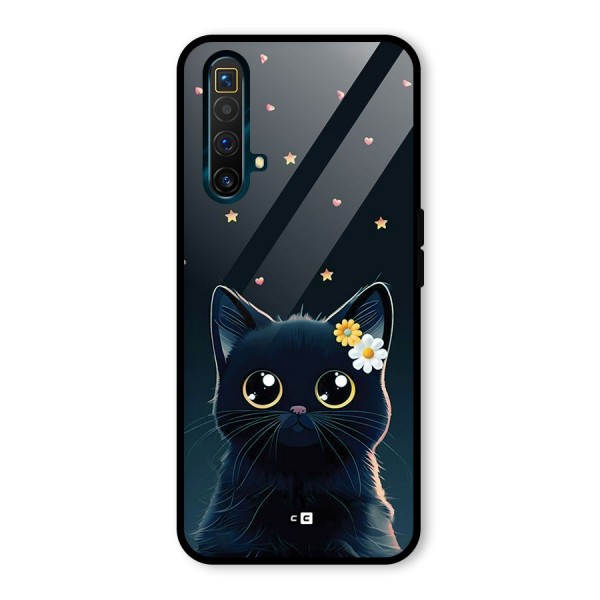 Cat With Flowers Glass Back Case for Realme X3 SuperZoom