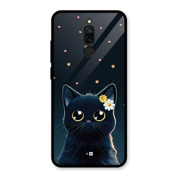 Cat With Flowers Glass Back Case for Redmi 8