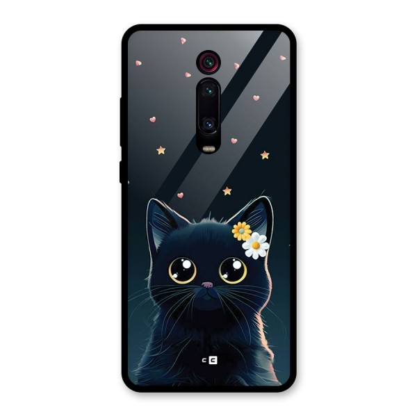 Cat With Flowers Glass Back Case for Redmi K20