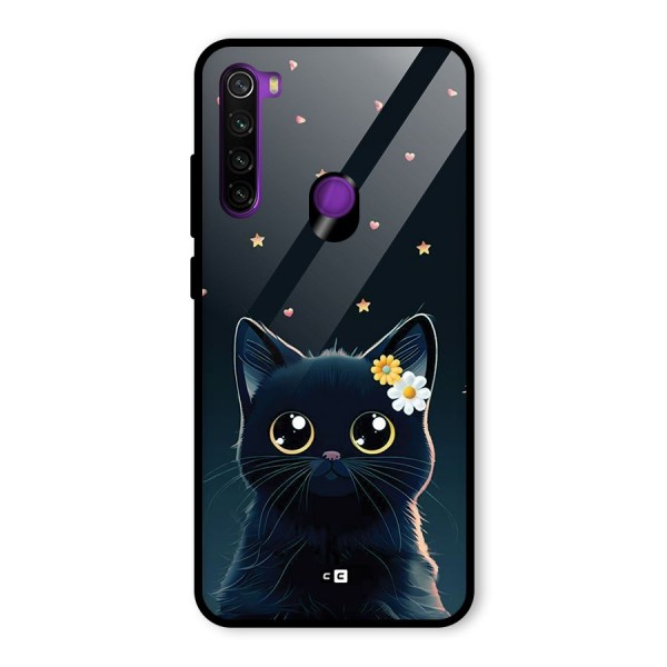 Cat With Flowers Glass Back Case for Redmi Note 8