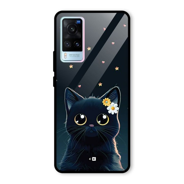 Cat With Flowers Glass Back Case for Vivo X60