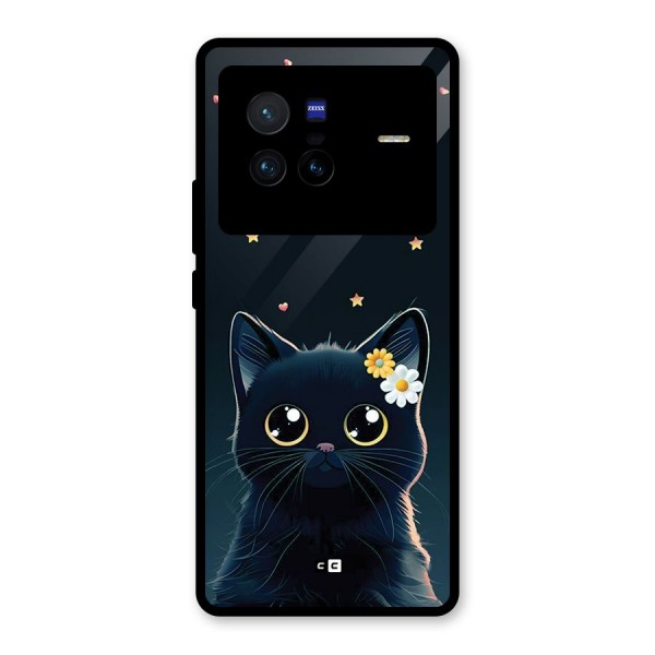 Cat With Flowers Glass Back Case for Vivo X80