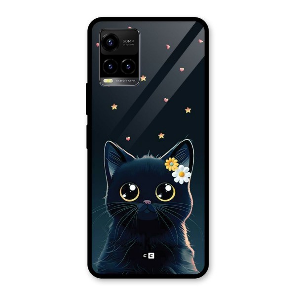 Cat With Flowers Glass Back Case for Vivo Y21T
