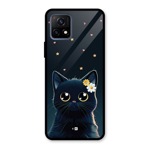 Cat With Flowers Glass Back Case for Vivo Y72 5G