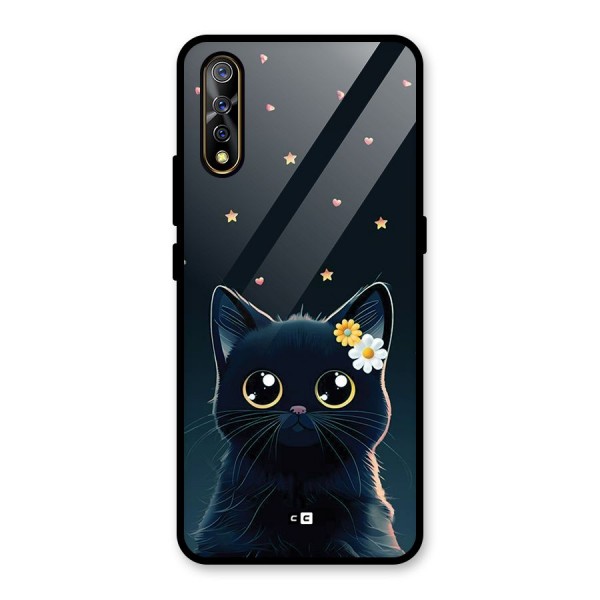 Cat With Flowers Glass Back Case for Vivo Z1x