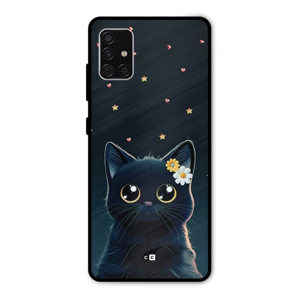 Cat With Flowers Metal Back Case for Galaxy A51