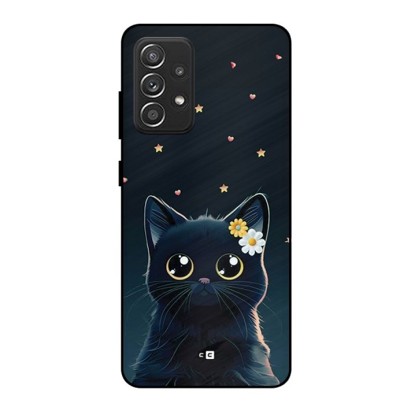 Cat With Flowers Metal Back Case for Galaxy A52