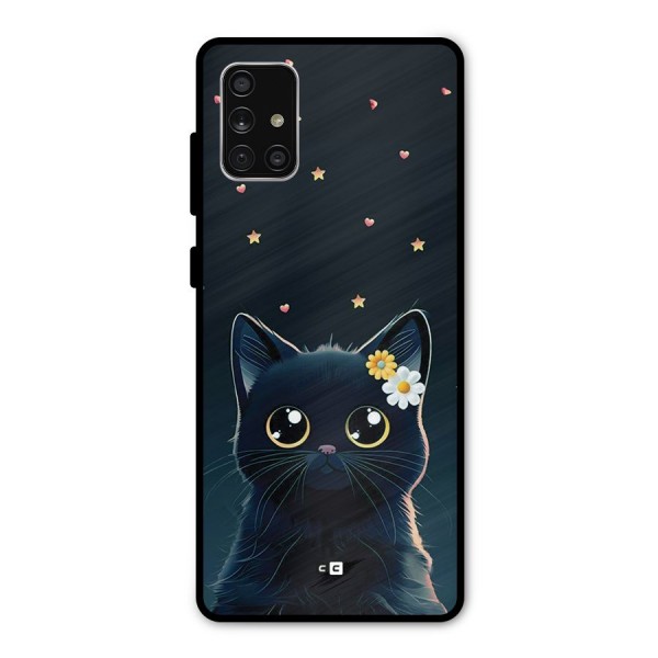 Cat With Flowers Metal Back Case for Galaxy A71