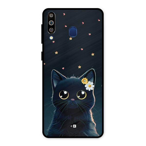 Cat With Flowers Metal Back Case for Galaxy M30