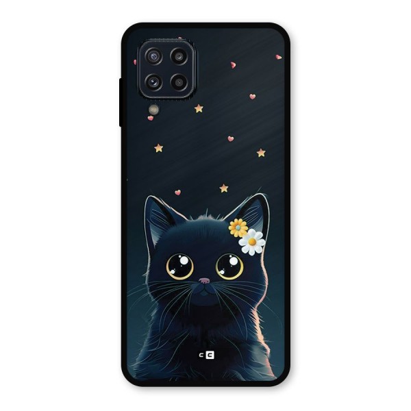 Cat With Flowers Metal Back Case for Galaxy M32