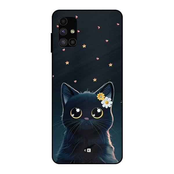 Cat With Flowers Metal Back Case for Galaxy M51