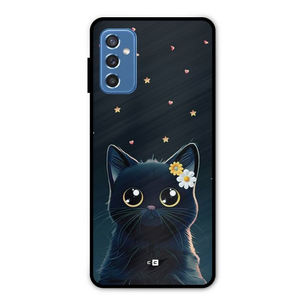 Cat With Flowers Metal Back Case for Galaxy M52 5G