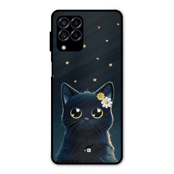 Cat With Flowers Metal Back Case for Galaxy M53 5G