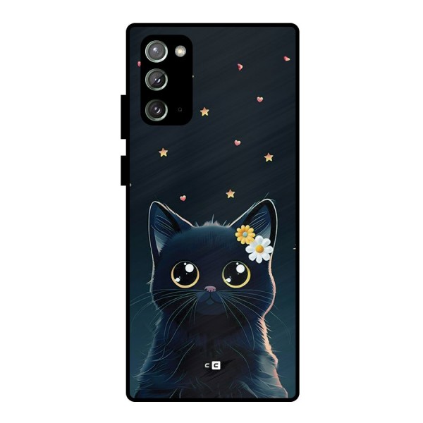 Cat With Flowers Metal Back Case for Galaxy Note 20