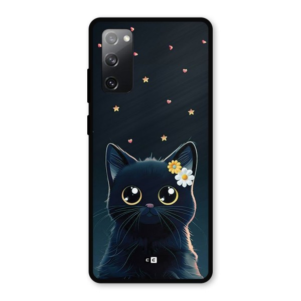 Cat With Flowers Metal Back Case for Galaxy S20 FE