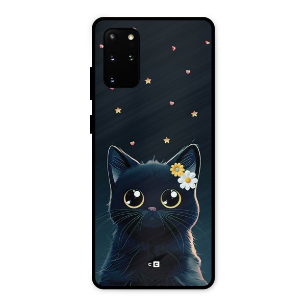 Cat With Flowers Metal Back Case for Galaxy S20 Plus