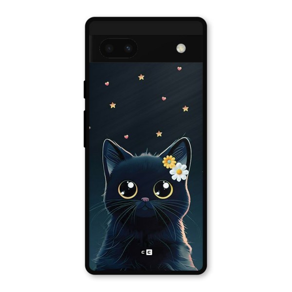 Cat With Flowers Metal Back Case for Google Pixel 6a