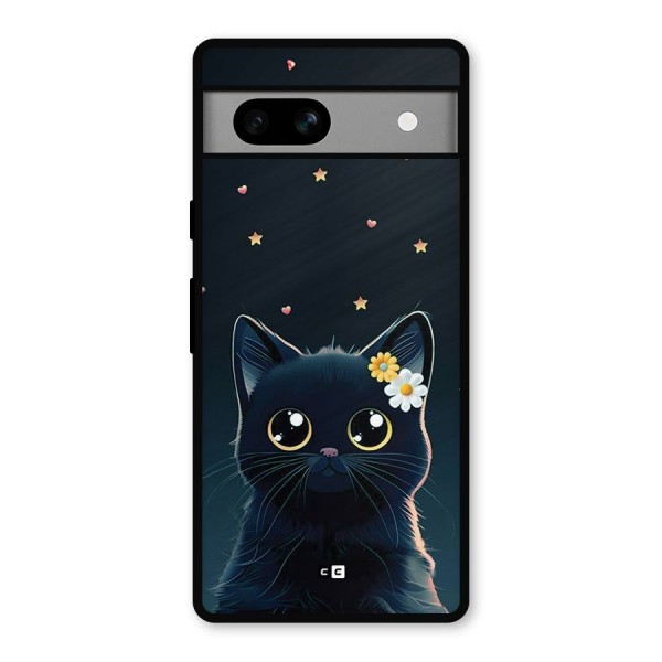 Cat With Flowers Metal Back Case for Google Pixel 7a