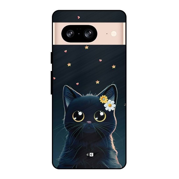 Cat With Flowers Metal Back Case for Google Pixel 8