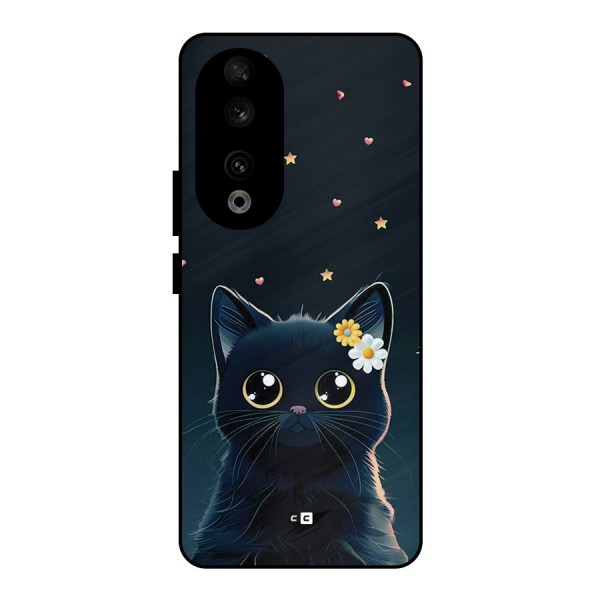 Cat With Flowers Metal Back Case for Honor 90