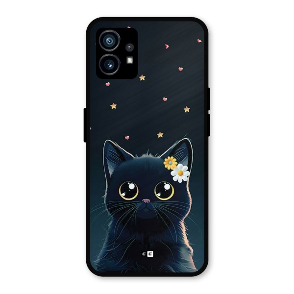 Cat With Flowers Metal Back Case for Nothing Phone 1