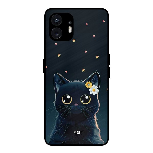 Cat With Flowers Metal Back Case for Nothing Phone 2