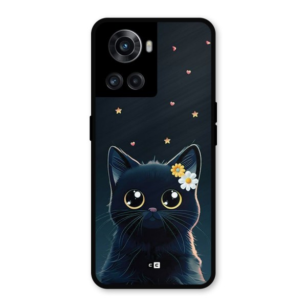 Cat With Flowers Metal Back Case for OnePlus 10R