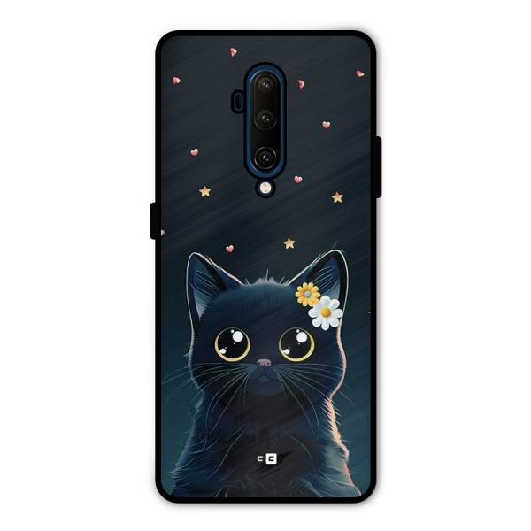 Cat With Flowers Metal Back Case for OnePlus 7T Pro