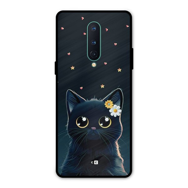 Cat With Flowers Metal Back Case for OnePlus 8