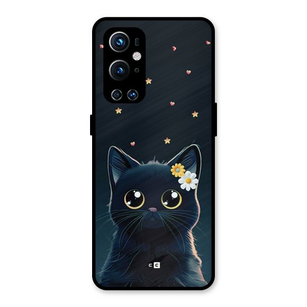 Cat With Flowers Metal Back Case for OnePlus 9 Pro