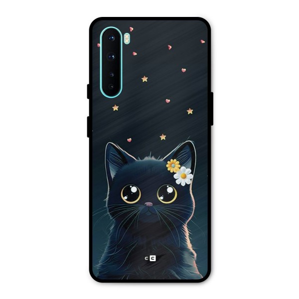 Cat With Flowers Metal Back Case for OnePlus Nord