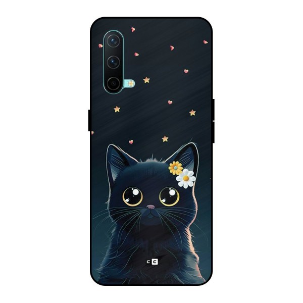 Cat With Flowers Metal Back Case for OnePlus Nord CE 5G