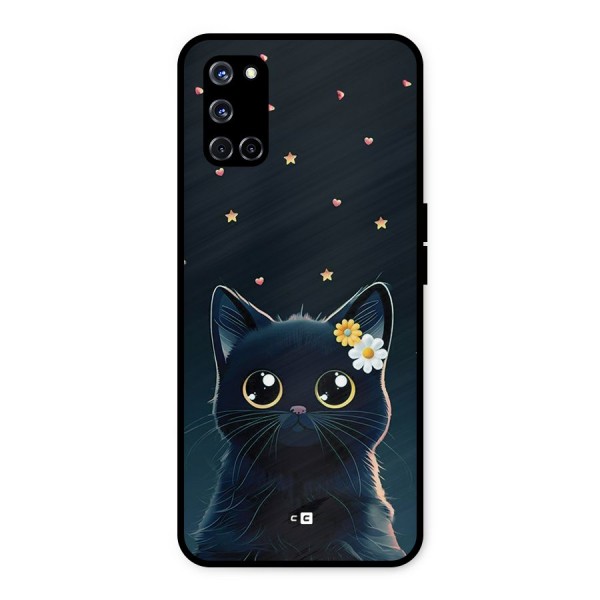 Cat With Flowers Metal Back Case for Oppo A52