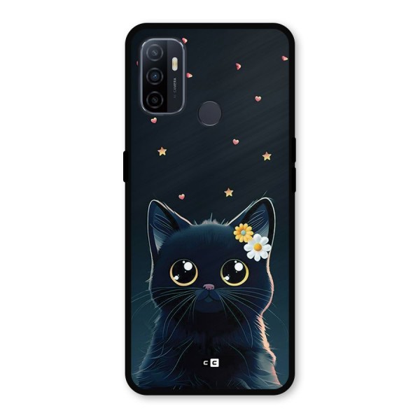 Cat With Flowers Metal Back Case for Oppo A53