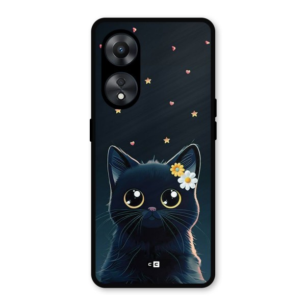 Cat With Flowers Metal Back Case for Oppo A78