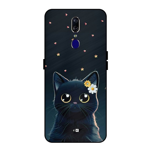 Cat With Flowers Metal Back Case for Oppo F11