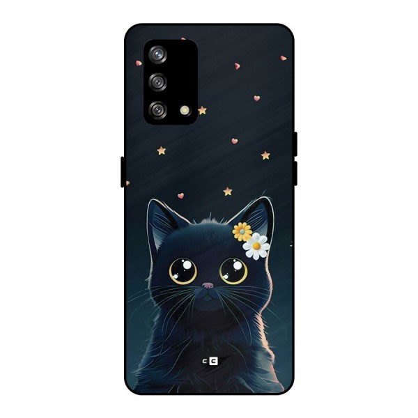 Cat With Flowers Metal Back Case for Oppo F19