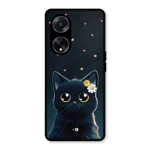 Cat With Flowers Metal Back Case for Oppo F23